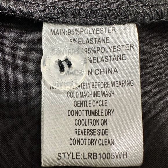 Le Rose Stories Black Satin Pajama Set White Trim XS - Picture 6 of 8